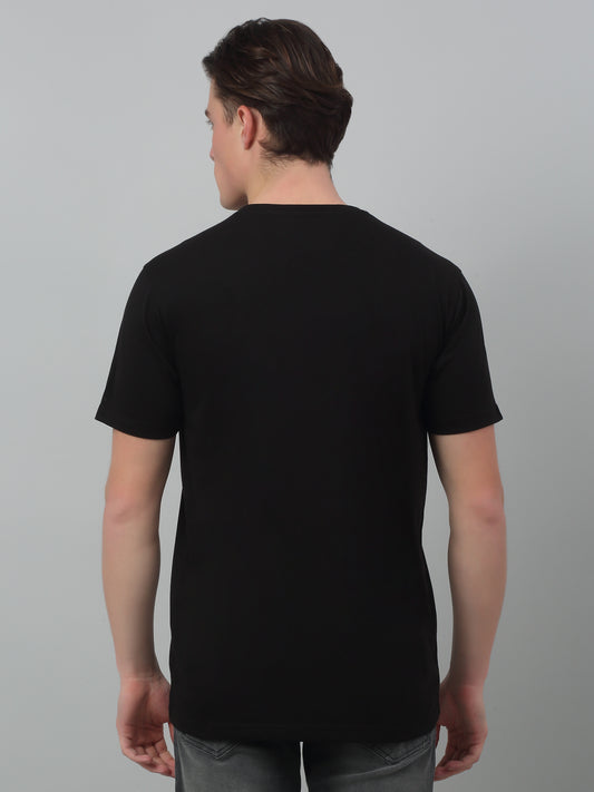 T-Shirt for Men | Breathable & Soft with Color Fastness Regular Fit Round Neck Poly Cotton Fabric Printed Pattern