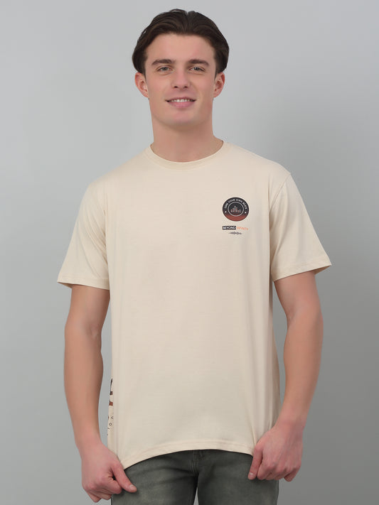 T-Shirt for Men | Breathable & Soft with Color Fastness Regular Fit Round Neck Cotton Blend Fabric Solid Pattern