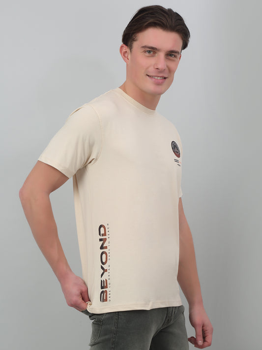 T-Shirt for Men | Breathable & Soft with Color Fastness Regular Fit Round Neck Cotton Blend Fabric Solid Pattern