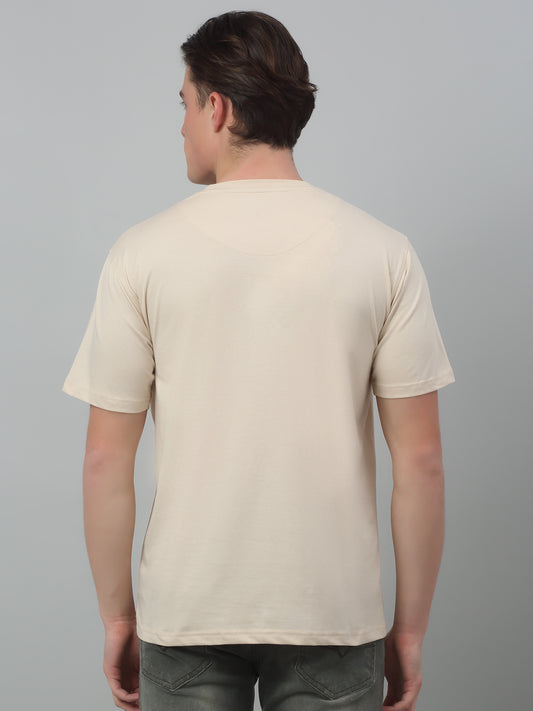 T-Shirt for Men | Breathable & Soft with Color Fastness Regular Fit Round Neck Cotton Blend Fabric Solid Pattern