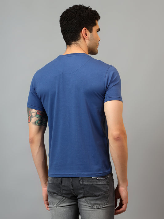 T-Shirt for Men | Breathable & Soft with Color Fastness Regular Fit Round Neck Cotton Blend Fabric Printed Pattern