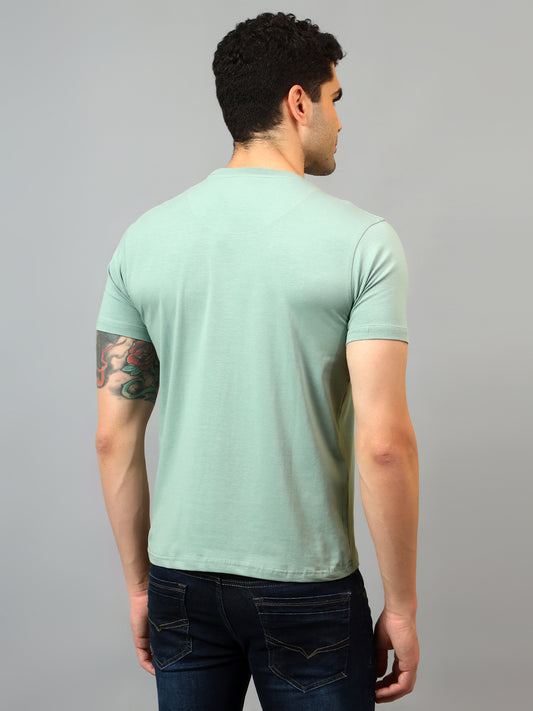 T-Shirt for Men | Breathable & Soft with Color Fastness Regular Fit Round Neck Cotton Blend Fabric Printed Pattern