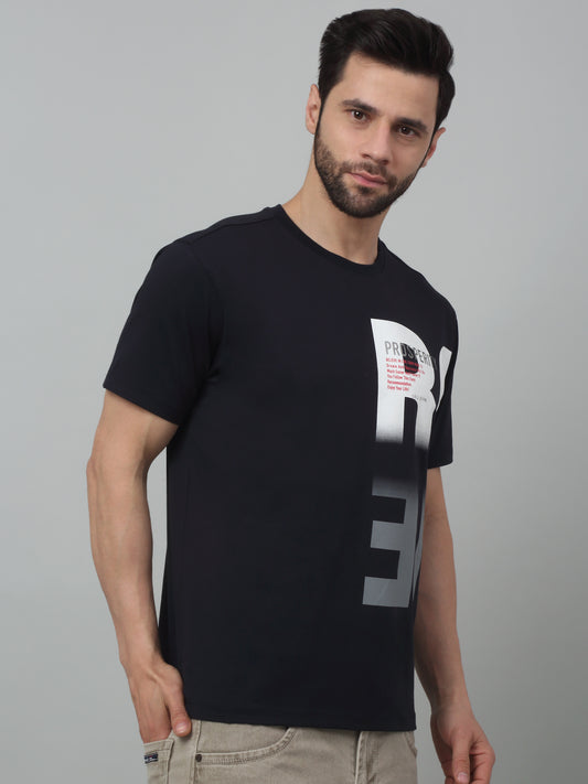 T-Shirt for Men | Breathable & Soft with Color Fastness Regular Fit Round Neck Cotton Blend Fabric Printed Pattern