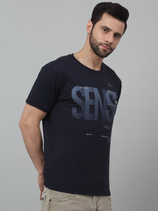 T-Shirt for Men | Breathable & Soft with Color Fastness Regular Fit Round Neck Cotton Blend Fabric Printed Pattern