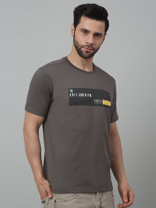 T-Shirt for Men | Breathable & Soft with Color Fastness Regular Fit Round Neck Cotton Blend Fabric Printed Pattern