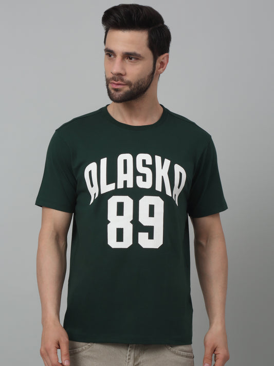 T-Shirt for Men | Breathable & Soft with Color Fastness Regular Fit Round Neck Cotton Blend Fabric Printed Pattern