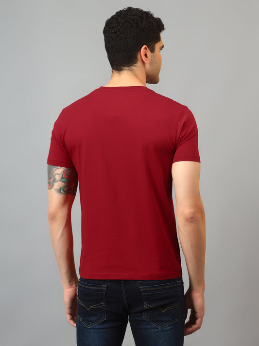 T-Shirt for Men | Breathable & Soft with Color Fastness Regular Fit Round Neck Cotton Blend Fabric Printed Pattern