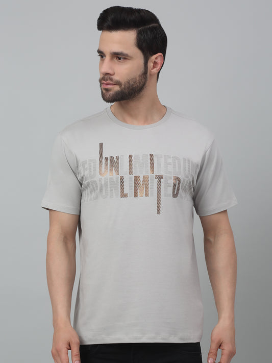 T-Shirt for Men | Breathable & Soft with Color Fastness Regular Fit Round Neck Cotton Blend Fabric Printed Pattern