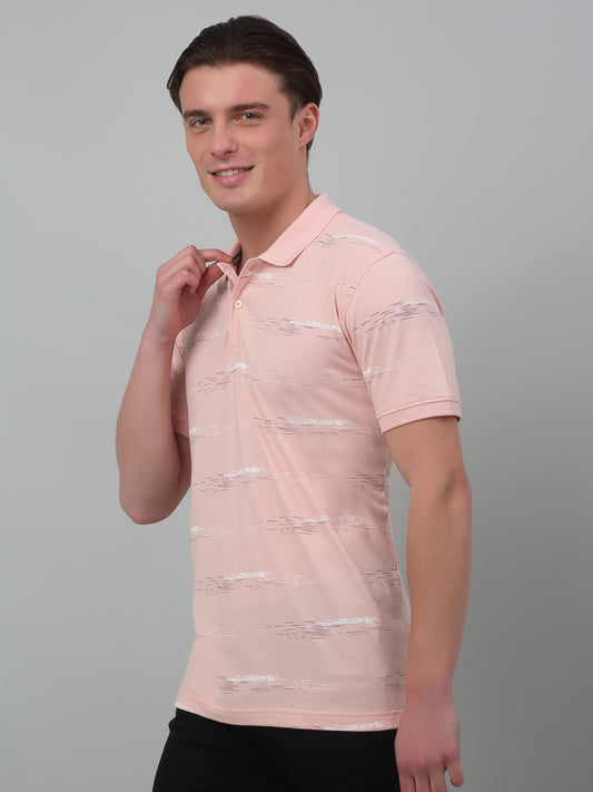 T-Shirt for Men | Breathable & Soft with Color Fastness Regular Fit Polo Neck Poly Cotton Fabric Printed Pattern