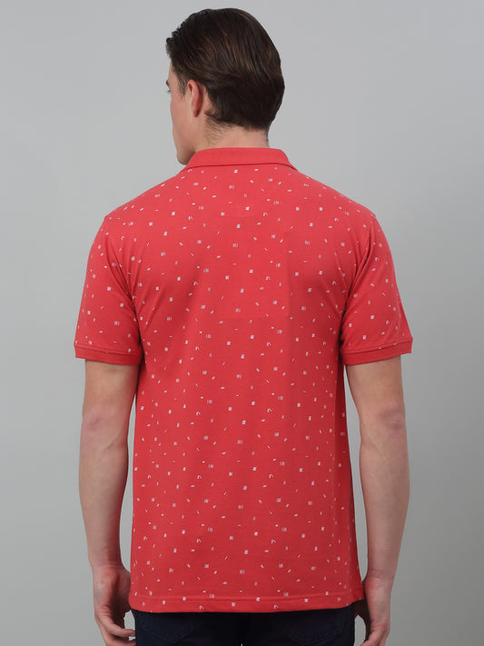 T-Shirt for Men | Breathable & Soft with Color Fastness Regular Fit Polo Neck Poly Cotton Fabric Printed Pattern