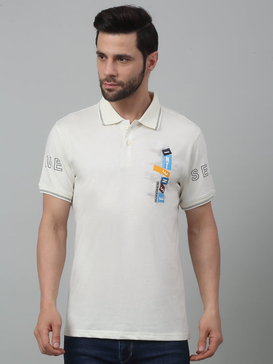 T-Shirt for Men | Breathable & Soft with Color Fastness Regular Fit Polo Neck Poly Cotton Fabric Solid Pattern