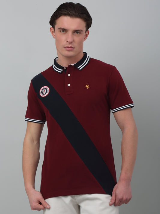 T-Shirt for Men | Breathable & Soft with Color Fastness Regular Fit Polo Neck Poly Cotton Fabric Solid Pattern