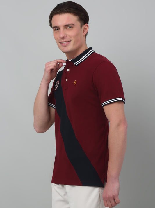 T-Shirt for Men | Breathable & Soft with Color Fastness Regular Fit Polo Neck Poly Cotton Fabric Solid Pattern