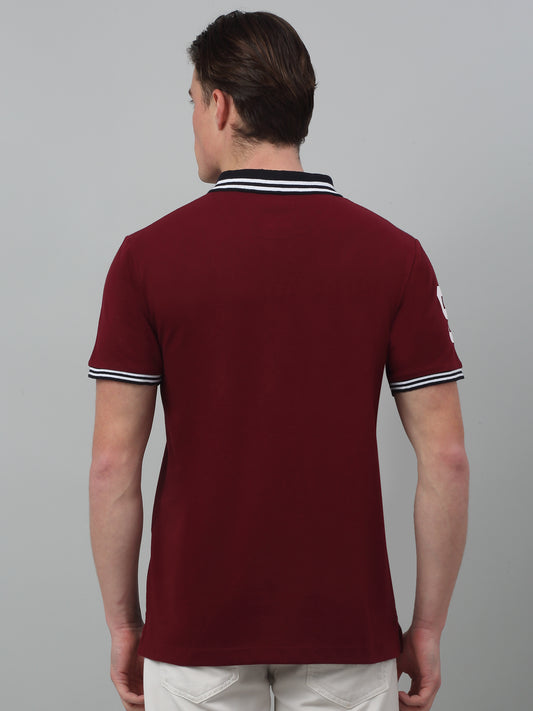 T-Shirt for Men | Breathable & Soft with Color Fastness Regular Fit Polo Neck Poly Cotton Fabric Solid Pattern