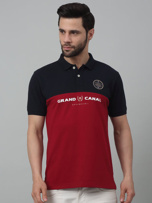 T-Shirt for Men | Breathable & Soft with Color Fastness Regular Fit Polo Neck Poly Cotton Fabric Printed Pattern