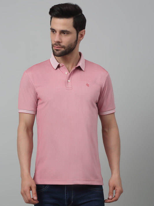 T-Shirt for Men | Breathable & Soft with Color Fastness Regular Fit Polo Neck Poly Cotton Fabric Solid Pattern