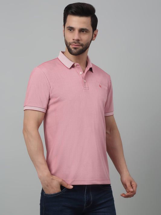 T-Shirt for Men | Breathable & Soft with Color Fastness Regular Fit Polo Neck Poly Cotton Fabric Solid Pattern