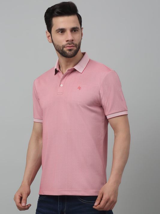 T-Shirt for Men | Breathable & Soft with Color Fastness Regular Fit Polo Neck Poly Cotton Fabric Solid Pattern