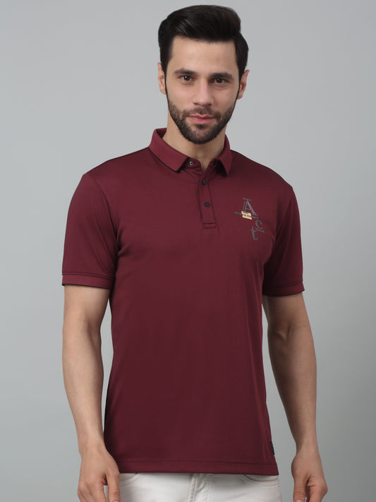 T-Shirt for Men | Breathable & Soft with Color Fastness Regular Fit Polo Neck Poly Cotton Fabric Solid Pattern