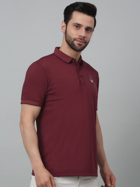 T-Shirt for Men | Breathable & Soft with Color Fastness Regular Fit Polo Neck Poly Cotton Fabric Solid Pattern