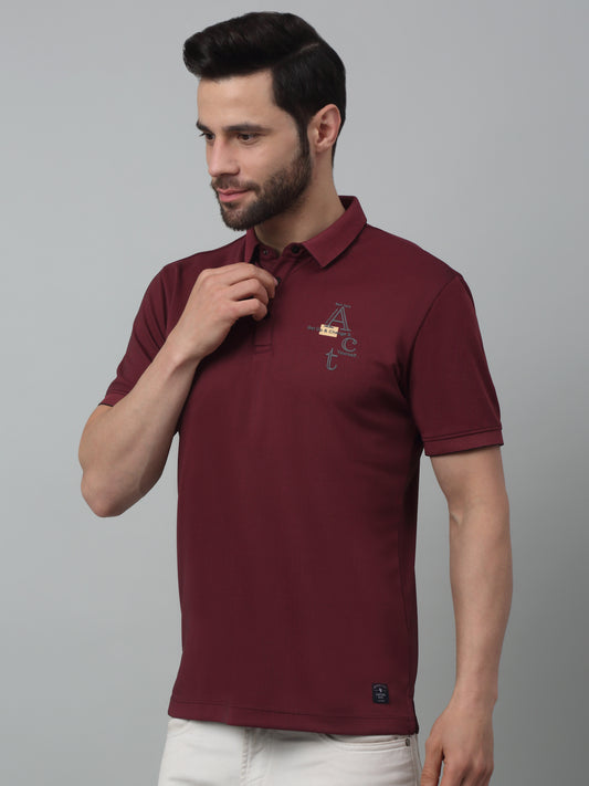 T-Shirt for Men | Breathable & Soft with Color Fastness Regular Fit Polo Neck Poly Cotton Fabric Solid Pattern