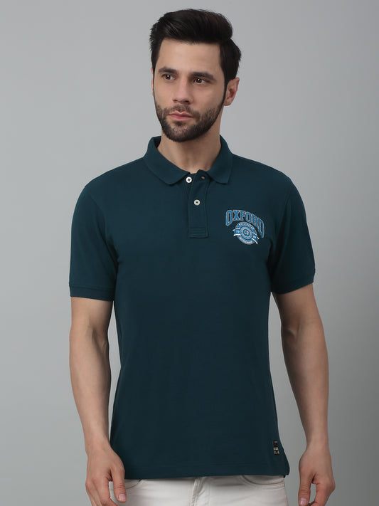 T-Shirt for Men | Breathable & Soft with Color Fastness Regular Fit Polo Neck Poly Cotton Fabric Solid Pattern