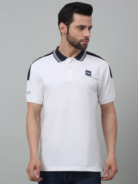 T-Shirt for Men | Breathable & Soft with Color Fastness Regular Fit Polo Neck Poly Cotton Fabric Solid Pattern