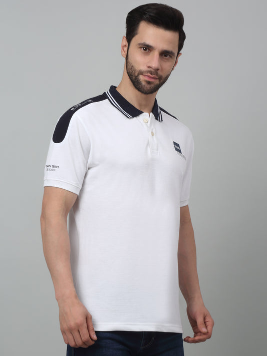 T-Shirt for Men | Breathable & Soft with Color Fastness Regular Fit Polo Neck Poly Cotton Fabric Solid Pattern