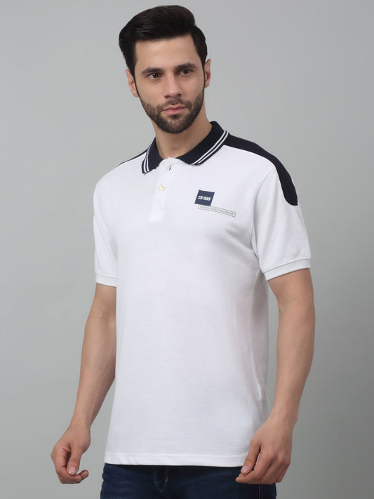 T-Shirt for Men | Breathable & Soft with Color Fastness Regular Fit Polo Neck Poly Cotton Fabric Solid Pattern