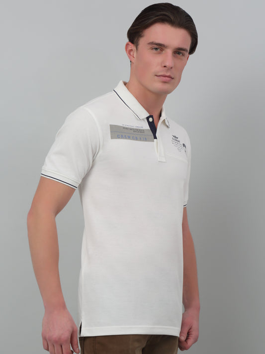 T-Shirt for Men | Breathable & Soft with Color Fastness Regular Fit Polo Neck Poly Cotton Fabric Solid Pattern