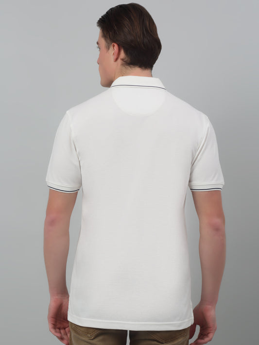 T-Shirt for Men | Breathable & Soft with Color Fastness Regular Fit Polo Neck Poly Cotton Fabric Solid Pattern