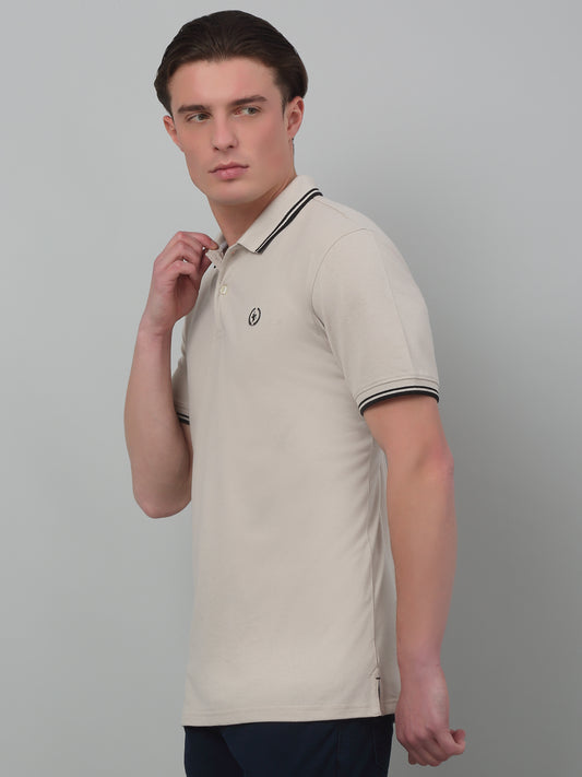 T-Shirt for Men | Breathable & Soft with Color Fastness Regular Fit Polo Neck Poly Cotton Fabric Solid Pattern