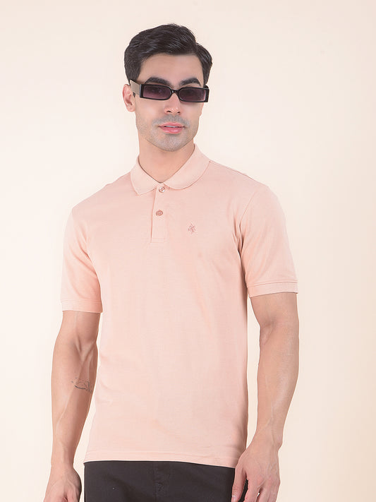 T-Shirt for Men | Breathable & Soft with Color Fastness Regular Fit Polo Neck Poly Cotton Fabric Solid Pattern