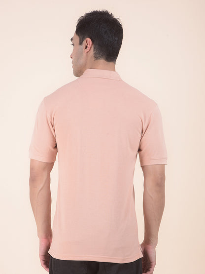 T-Shirt for Men | Breathable & Soft with Color Fastness Regular Fit Polo Neck Poly Cotton Fabric Solid Pattern