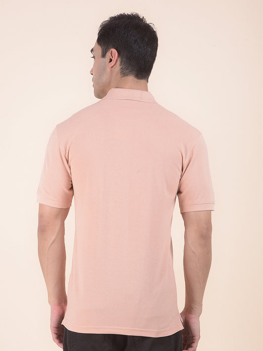 T-Shirt for Men | Breathable & Soft with Color Fastness Regular Fit Polo Neck Poly Cotton Fabric Solid Pattern