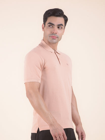 T-Shirt for Men | Breathable & Soft with Color Fastness Regular Fit Polo Neck Poly Cotton Fabric Solid Pattern