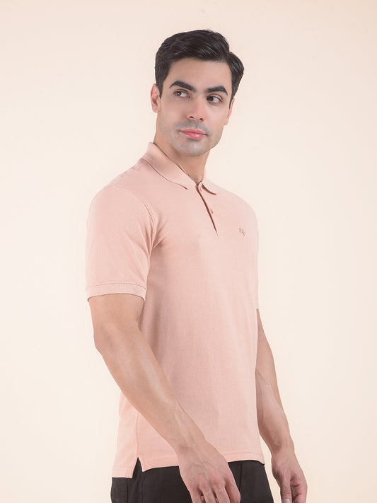 T-Shirt for Men | Breathable & Soft with Color Fastness Regular Fit Polo Neck Poly Cotton Fabric Solid Pattern