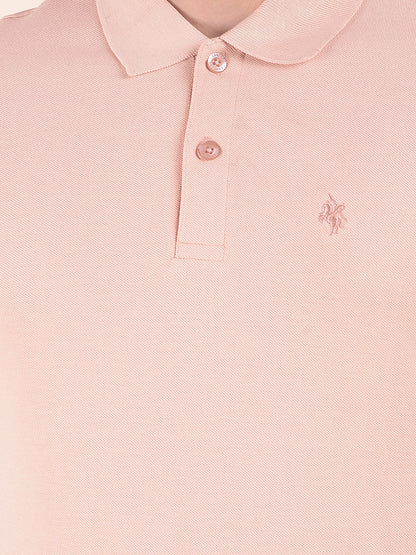 T-Shirt for Men | Breathable & Soft with Color Fastness Regular Fit Polo Neck Poly Cotton Fabric Solid Pattern