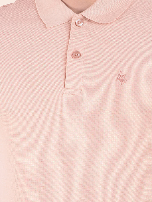 T-Shirt for Men | Breathable & Soft with Color Fastness Regular Fit Polo Neck Poly Cotton Fabric Solid Pattern