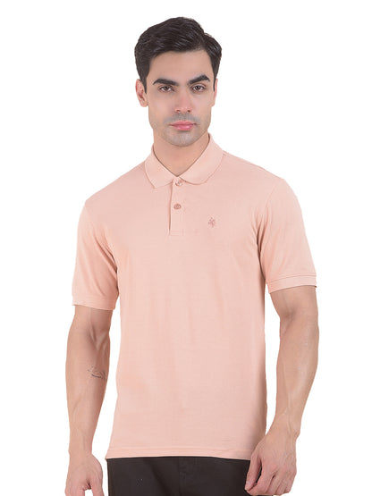 T-Shirt for Men | Breathable & Soft with Color Fastness Regular Fit Polo Neck Poly Cotton Fabric Solid Pattern