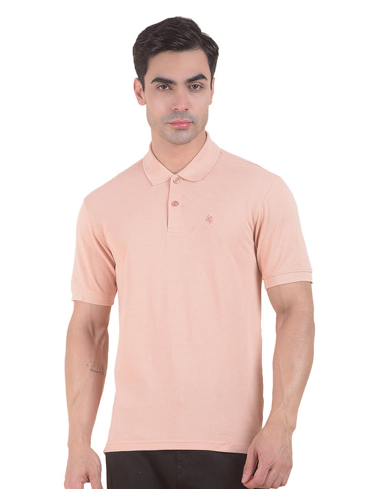 T-Shirt for Men | Breathable & Soft with Color Fastness Regular Fit Polo Neck Poly Cotton Fabric Solid Pattern