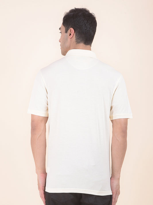 T-Shirt for Men | Breathable & Soft with Color Fastness Regular Fit Polo Neck Poly Cotton Fabric Solid Pattern