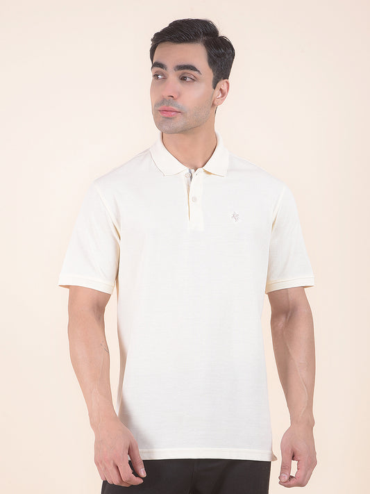 T-Shirt for Men | Breathable & Soft with Color Fastness Regular Fit Polo Neck Poly Cotton Fabric Solid Pattern