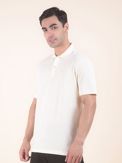 T-Shirt for Men | Breathable & Soft with Color Fastness Regular Fit Polo Neck Poly Cotton Fabric Solid Pattern