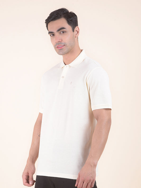 T-Shirt for Men | Breathable & Soft with Color Fastness Regular Fit Polo Neck Poly Cotton Fabric Solid Pattern