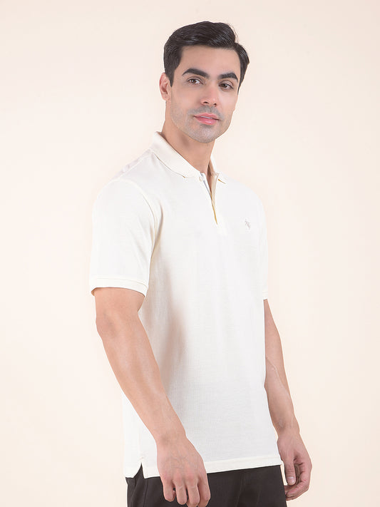 T-Shirt for Men | Breathable & Soft with Color Fastness Regular Fit Polo Neck Poly Cotton Fabric Solid Pattern