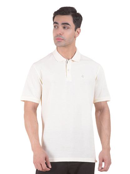 T-Shirt for Men | Breathable & Soft with Color Fastness Regular Fit Polo Neck Poly Cotton Fabric Solid Pattern