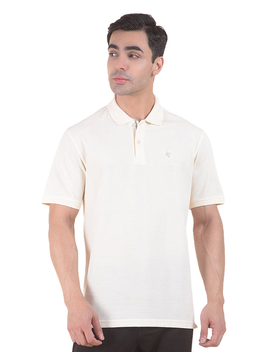 T-Shirt for Men | Breathable & Soft with Color Fastness Regular Fit Polo Neck Poly Cotton Fabric Solid Pattern