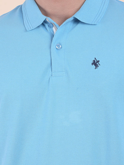 T-Shirt for Men | Breathable & Soft with Color Fastness Regular Fit Polo Neck Poly Cotton Fabric Solid Pattern
