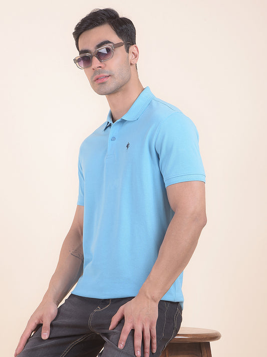 T-Shirt for Men | Breathable & Soft with Color Fastness Regular Fit Polo Neck Poly Cotton Fabric Solid Pattern